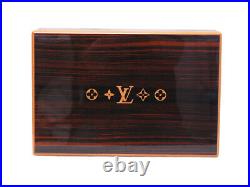 Louis Vuitton M58562 Coffret 75 Cigar Humidor Cigarette Case Wood Box Brown Rare