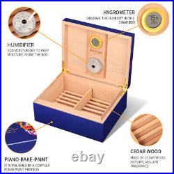 Lubinski Large Cigar Humidor Humidifier Cedar Wooden Lined Case Box Hygrometer