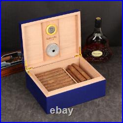 Lubinski Large Cigar Humidor Humidifier Cedar Wooden Lined Case Box Hygrometer