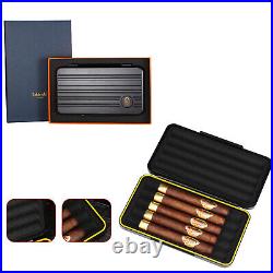 Lubinski Travel Humidor 5 Tube Cigars Case Luxury Metal Tobacco Box Portable Set