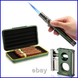 Lubinski Travel Humidor Cigar Case Holder Torch Lighter Cutter Holder V-cut Gift