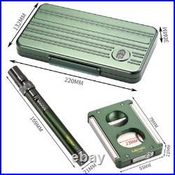 Lubinski Travel Humidor Cigar Case Holder Torch Lighter Cutter Holder V-cut Gift