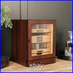 Luca Humidor Cabinet Stores 80-100, Cigar Humidor Box with Spanish Cedar, Gla