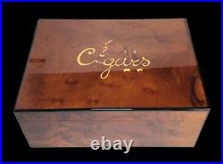 Luxurious & Unusually Large Masterfully Inlaid Handmade Wood Cigar Humidor