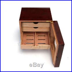 Luxury 4-Layer Cedar Wood Cigar Humidor Humidifier Hygrometer Storage Box Case