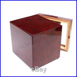 Luxury 60-Cigars Cedar Wood Cigar Humidor Humidifier Hygrometer Storage Box