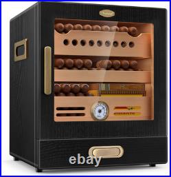 Luxury Cedar Cigar Humidor Cabinet with Accessories for Aficionados