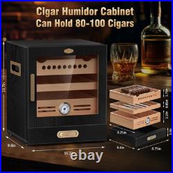 Luxury Cedar Cigar Humidor Cabinet with Accessories for Aficionados
