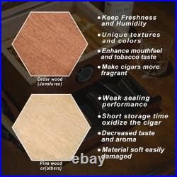 Luxury Cigar Humidor Spanish Cedar Glass Top Box Digital Hygrometer Drawer GIFT
