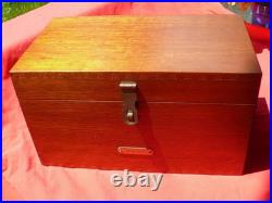 MAHOGANY VALUABLES BOX or CIGAR HUMIDOR 16 x 9 x 9 Dovetailed w Padlock Hasp