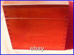 MAHOGANY VALUABLES BOX or CIGAR HUMIDOR 16 x 9 x 9 Dovetailed w Padlock Hasp