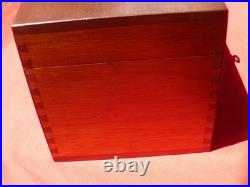MAHOGANY VALUABLES BOX or CIGAR HUMIDOR 16 x 9 x 9 Dovetailed w Padlock Hasp