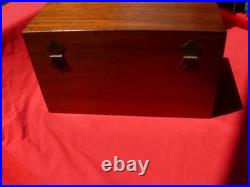 MAHOGANY VALUABLES BOX or CIGAR HUMIDOR 16 x 9 x 9 Dovetailed w Padlock Hasp