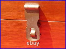 MAHOGANY VALUABLES BOX or CIGAR HUMIDOR 16 x 9 x 9 Dovetailed w Padlock Hasp