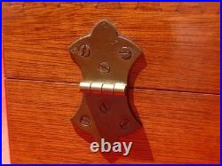 MAHOGANY VALUABLES BOX or CIGAR HUMIDOR 16 x 9 x 9 Dovetailed w Padlock Hasp