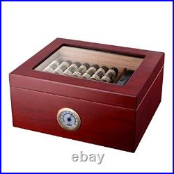 Mahogany Mantello Cigars Humidor, Humidor Cigar Box with Drawer for Cigar