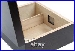 Mahogany Wooden Cigar Humidor with Golden Metal Holds up to 50 Cigars Best Man G