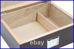 Mahogany Wooden Cigar Humidor with Golden Metal Holds up to 50 Cigars Best Man G