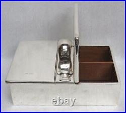 Mappin & Webb London Sterling Silver Large Double Cigar & Cigarette Humidor Box