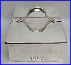 Mappin & Webb London Sterling Silver Large Double Cigar & Cigarette Humidor Box