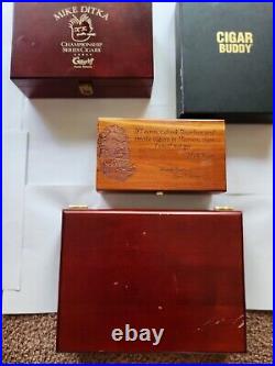 Mike Ditka Lot Of 4 Owned Cigar Boxes, Humidors, and Cigar Buddy Chicago Bears