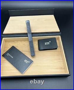 Mont Blanc Sartorial Cigar Travel Humidor Cedar/Black Leather Case/Box 119298