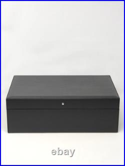 Montblanc Cigar Table Humidor in Cedar Wood Black leather Box 199337 59583