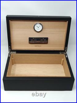 Montblanc Cigar Table Humidor in Cedar Wood Black leather Box 199337 59583