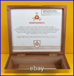 MonteCristo M No 2 Wooden Cigar Box with the outer box too. 9.875 x 8.5 x 2.75