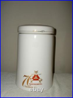 Montecristo 70th Anniversary Cigar Humidor Ceramic Jar withLogo MIB