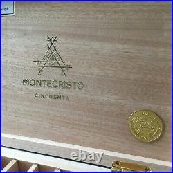 Montecristo Cincuenta Piano Finish Empty Wooden 10ct Cigar Humidor 11.5x8x1.75