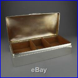 Mordan Solid Sterling Silver Cigar/Cigarette Box /Humidor. Large & Heavy- 2.3 kg