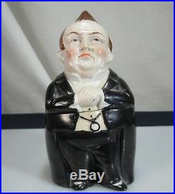 Mr. Pecksniff German Porcelain Figural Tobacco Humidor Figurine Box 54297