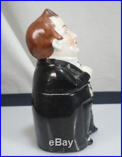 Mr. Pecksniff German Porcelain Figural Tobacco Humidor Figurine Box 54297
