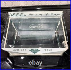 Muriel Glass Humidor Aztec Clay Moistener HAVANA P Lorillard Cigar Box Display