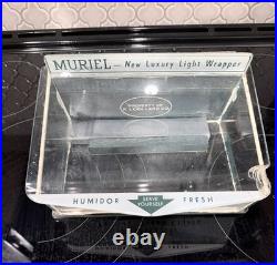 Muriel Glass Humidor Aztec Clay Moistener HAVANA P Lorillard Cigar Box Display