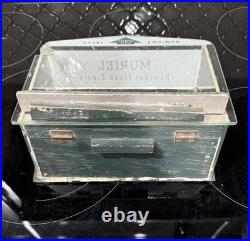 Muriel Glass Humidor Aztec Clay Moistener HAVANA P Lorillard Cigar Box Display