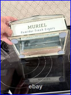Muriel Glass Humidor Aztec Clay Moistener HAVANA P Lorillard Cigar Box Display