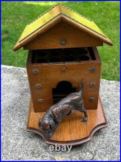 Musical Box Dog Kennel Cigar Humidor 19th Century Bronze Antique Black Forest