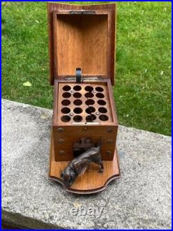 Musical Box Dog Kennel Cigar Humidor 19th Century Bronze Antique Black Forest