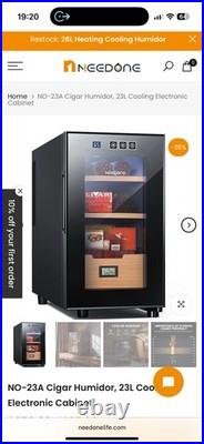 NEEDONE 23L Electronic Cigar Humidor Adjustable Temperature Control NEW IN BOX