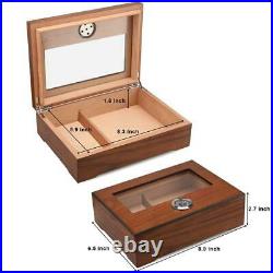 NEW Cedar Wood Cigar Humidor With Hygrometer Humidifier Box Portable Smoking Gifts