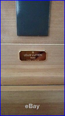 NEW LOUIS VUITTON Super Rare Wooden Humidor 75 Cigar Box Case with Gold Hardware