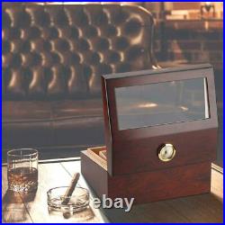 NEW PIPITA Cedar Wood Desktop Cigar Humidor High Glossy Moisturizing Box Unused