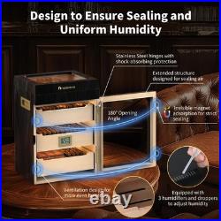 Needone 150 Count Electric Humidor Cabinet Digital Hygrometer Spanish Cedar Dual