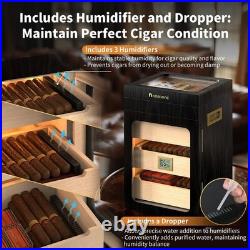 Needone 150 Count Electric Humidor Cabinet Digital Hygrometer Spanish Cedar Dual