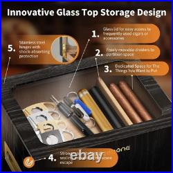 Needone 150 Count Electric Humidor Cabinet Digital Hygrometer Spanish Cedar Dual