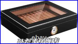 New Cigarette & Cigar Case Wood Humidor Transparent Storage Box Used