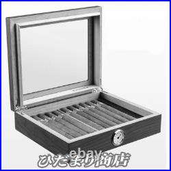 New Cigarette & Cigar Case Wood Humidor Transparent Storage Box Used