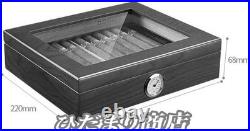 New Cigarette & Cigar Case Wood Humidor Transparent Storage Box Used